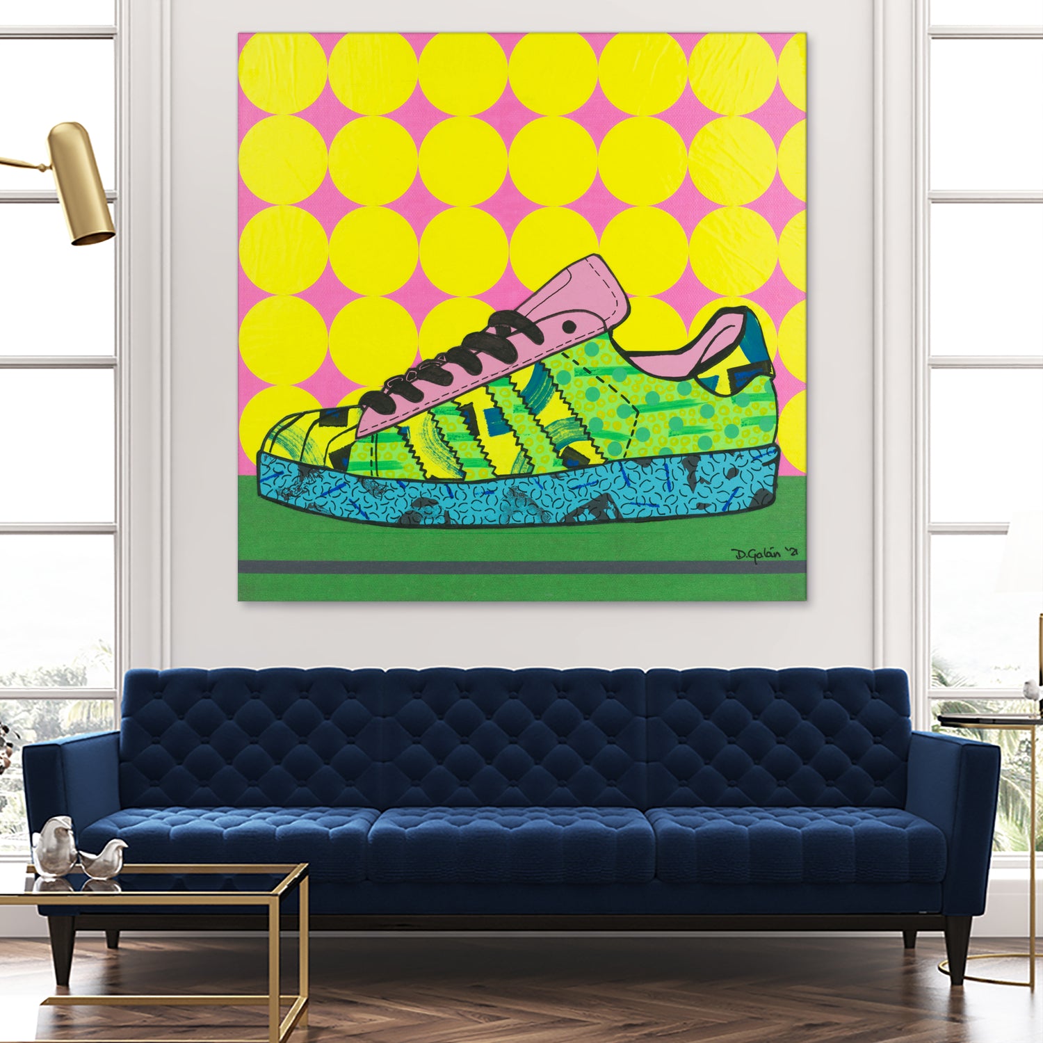 Superstar Green Pink Blue by David Galan on GIANT ART - green illustration sneeker