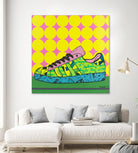 Superstar Green Pink Blue by David Galan on GIANT ART - green illustration sneeker