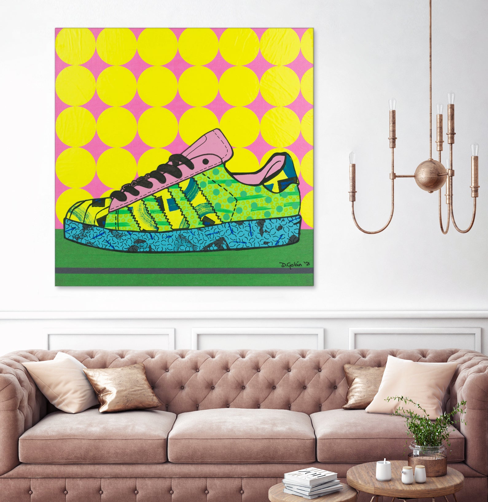 Superstar Green Pink Blue by David Galan on GIANT ART - green illustration sneeker