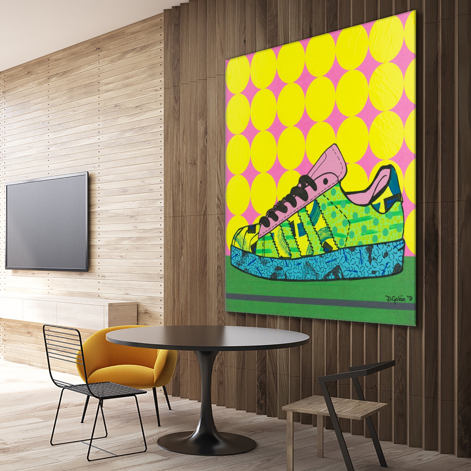 Superstar Green Pink Blue by David Galan on GIANT ART - green illustration sneeker