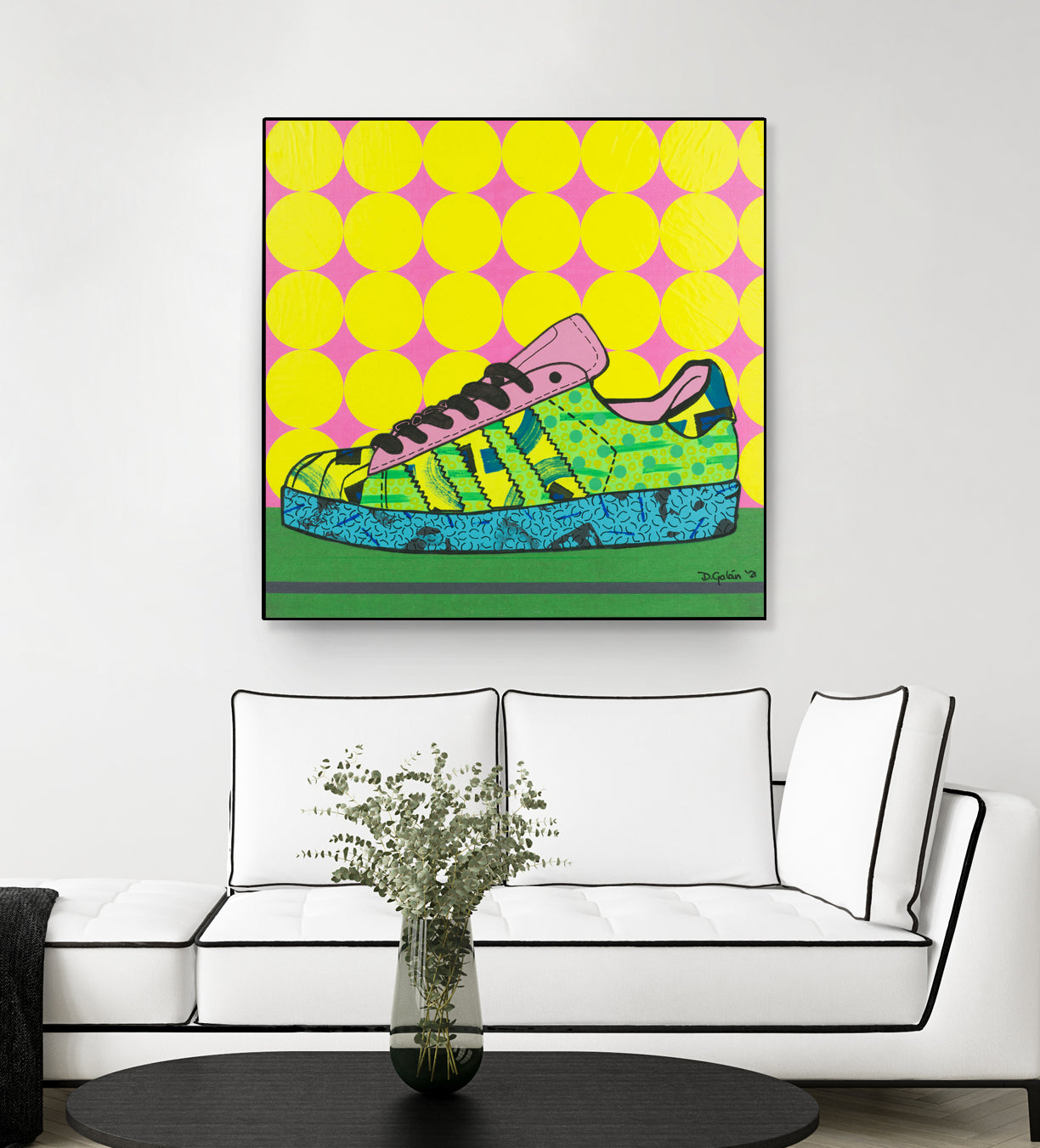 Superstar Green Pink Blue by David Galan on GIANT ART - green illustration sneeker