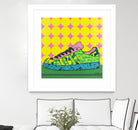 Superstar Green Pink Blue by David Galan on GIANT ART - green illustration sneeker