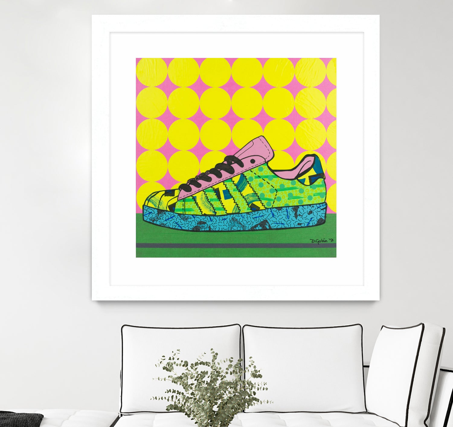 Superstar Green Pink Blue by David Galan on GIANT ART - green illustration sneeker