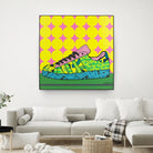 Superstar Green Pink Blue by David Galan on GIANT ART - green illustration sneeker