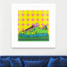 Superstar Green Pink Blue by David Galan on GIANT ART - green illustration sneeker