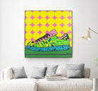 Superstar Green Pink Blue by David Galan on GIANT ART - green illustration sneeker