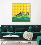 Superstar Green Pink Blue by David Galan on GIANT ART - green illustration sneeker