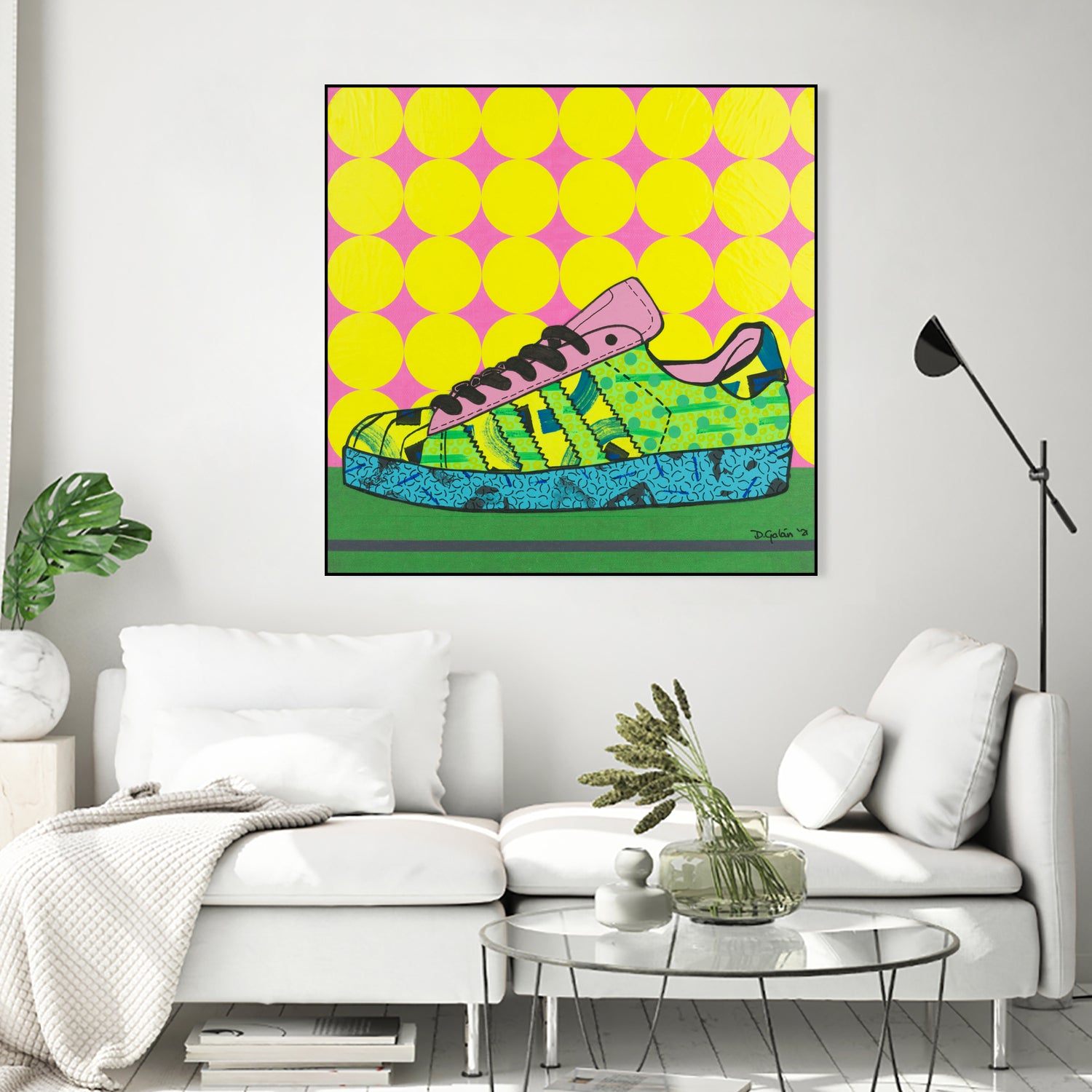 Superstar Green Pink Blue by David Galan on GIANT ART - green illustration sneeker