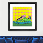 Superstar Green Pink Blue by David Galan on GIANT ART - green illustration sneeker