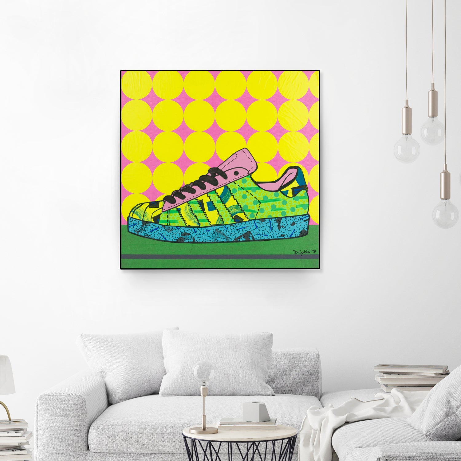 Superstar Green Pink Blue by David Galan on GIANT ART - green illustration sneeker