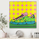 Superstar Green Pink Blue by David Galan on GIANT ART - green illustration sneeker