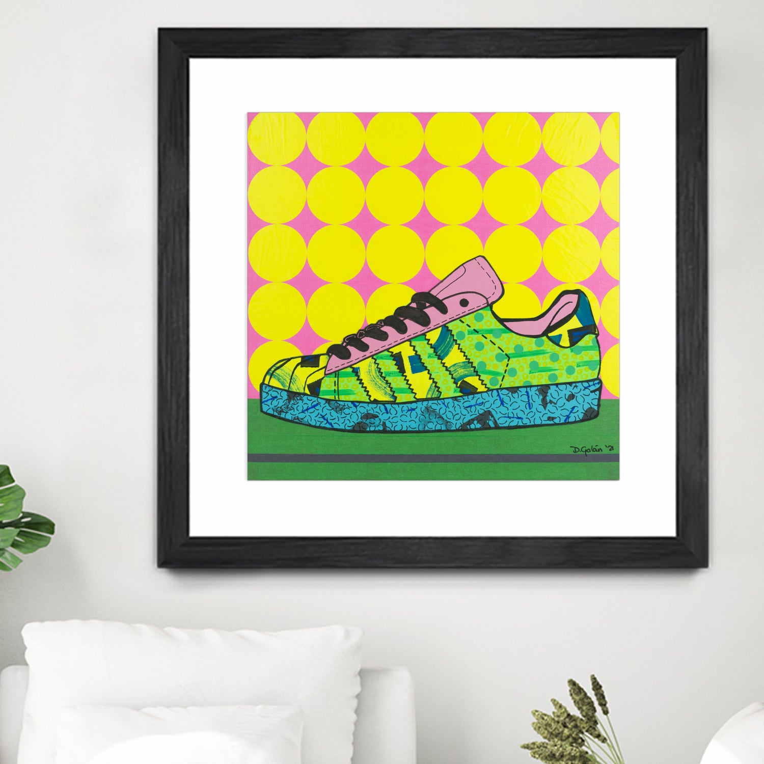 Superstar Green Pink Blue by David Galan on GIANT ART - green illustration sneeker