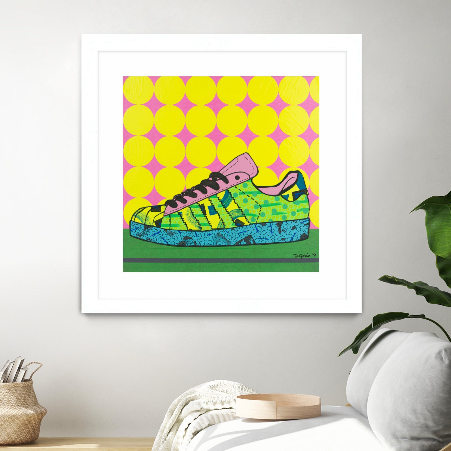 Superstar Green Pink Blue by David Galan on GIANT ART - green illustration sneeker