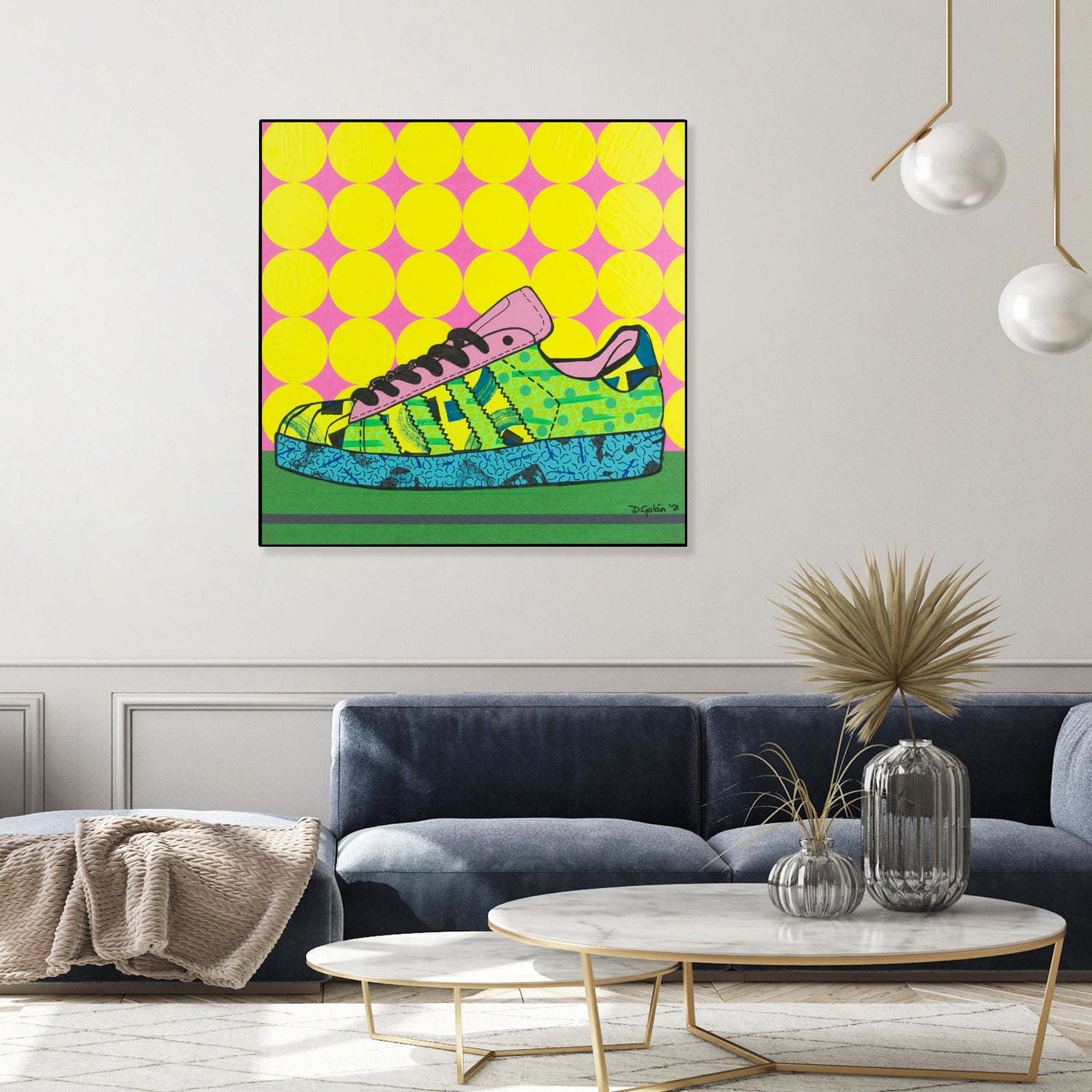 Superstar Green Pink Blue by David Galan on GIANT ART - green illustration sneeker