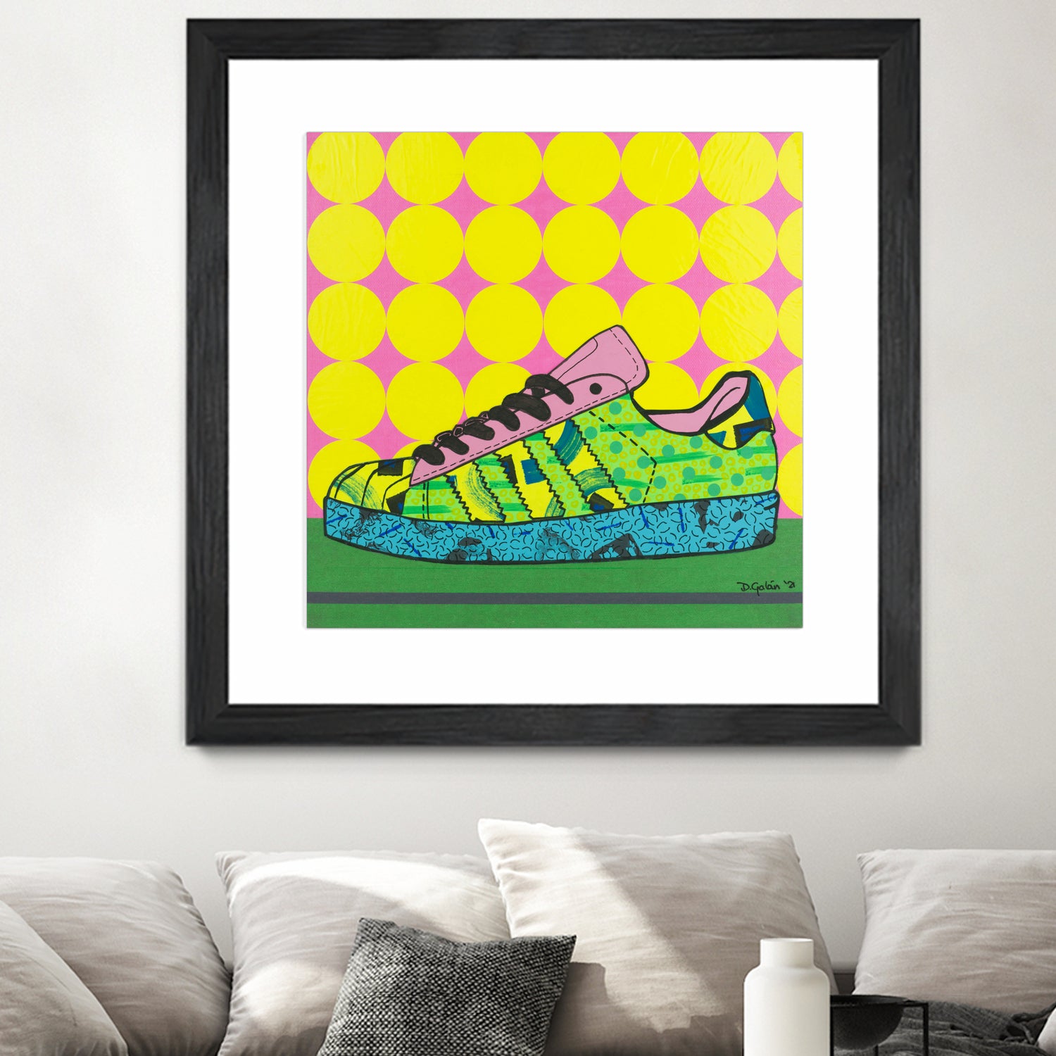 Superstar Green Pink Blue by David Galan on GIANT ART - green illustration sneeker