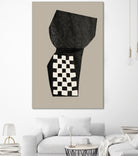 Checkered Abstraction by MIUUS STUDIO on GIANT ART - black shapes 