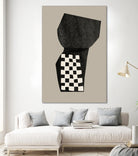 Checkered Abstraction by MIUUS STUDIO on GIANT ART - black shapes 