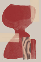 Crimson Harmony by THE MIUUS STUDIO  on GIANT ART - red shape  abstract, bold, white, grey, gray, calm, painting, print,  wallart,  wall art,  energetic, colourful, graphic print, illustration, soft, brush strokes, cute, prints, home decor, beige, black, drawing