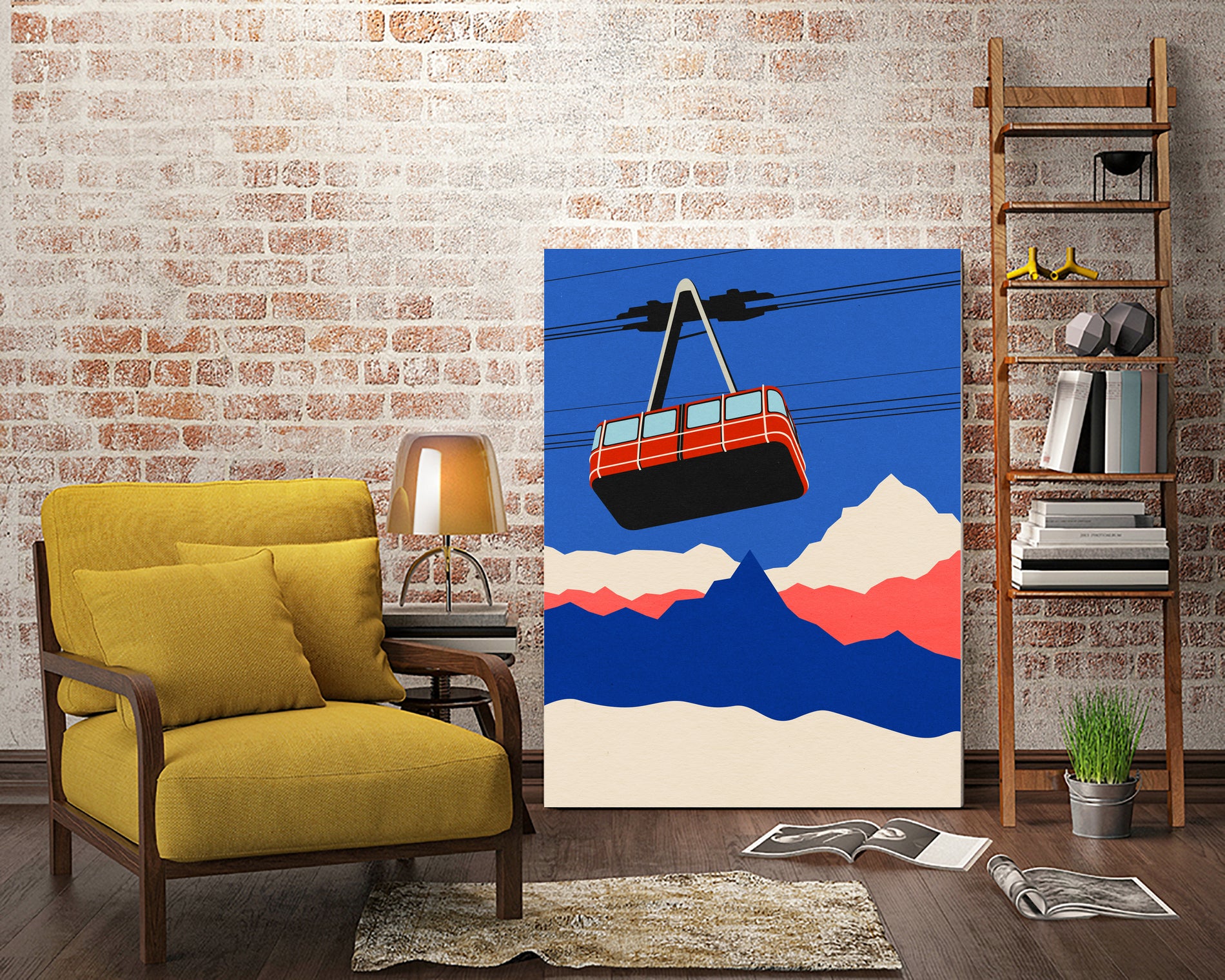 Ski Mountains by Rosi Feist on GIANT ART - illustration ski tow