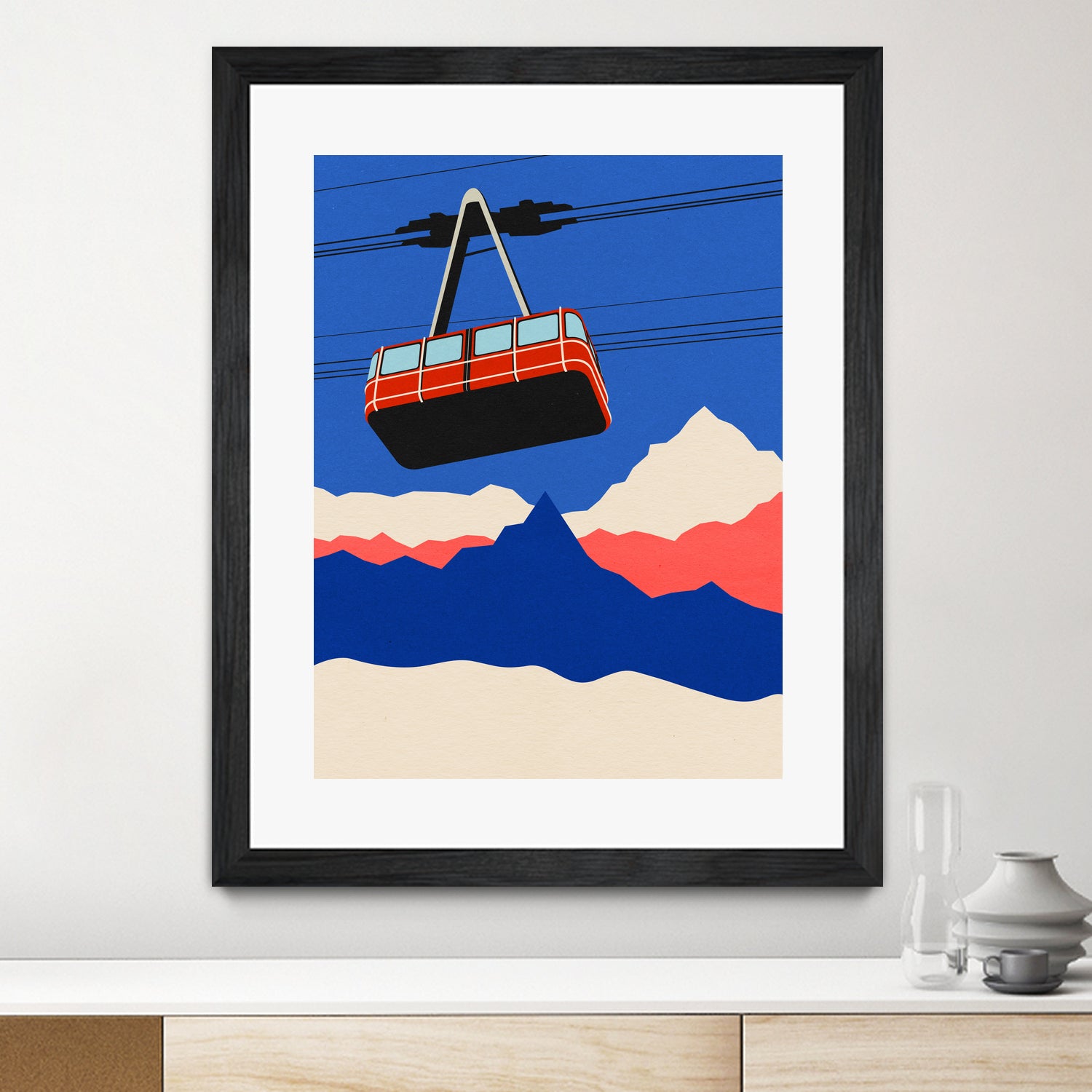 Ski Mountains by Rosi Feist on GIANT ART - illustration ski tow