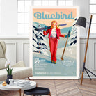 The Bluebird Daily Pinup Ski Art by The Whiskey Ginger on GIANT ART - figurative text