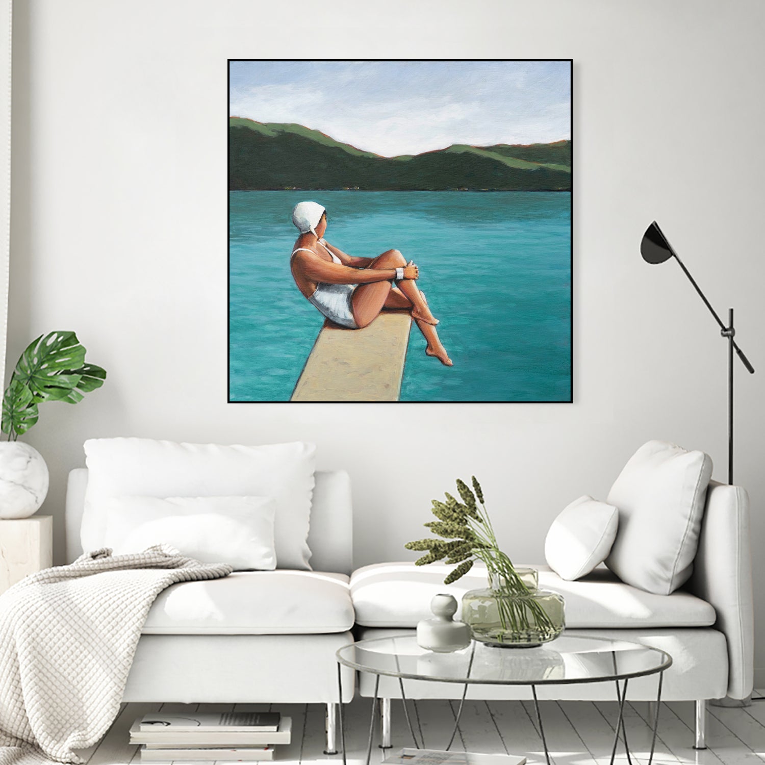 Swimmer At Lake by Sarah Morrissette on GIANT ART - figurative diving board