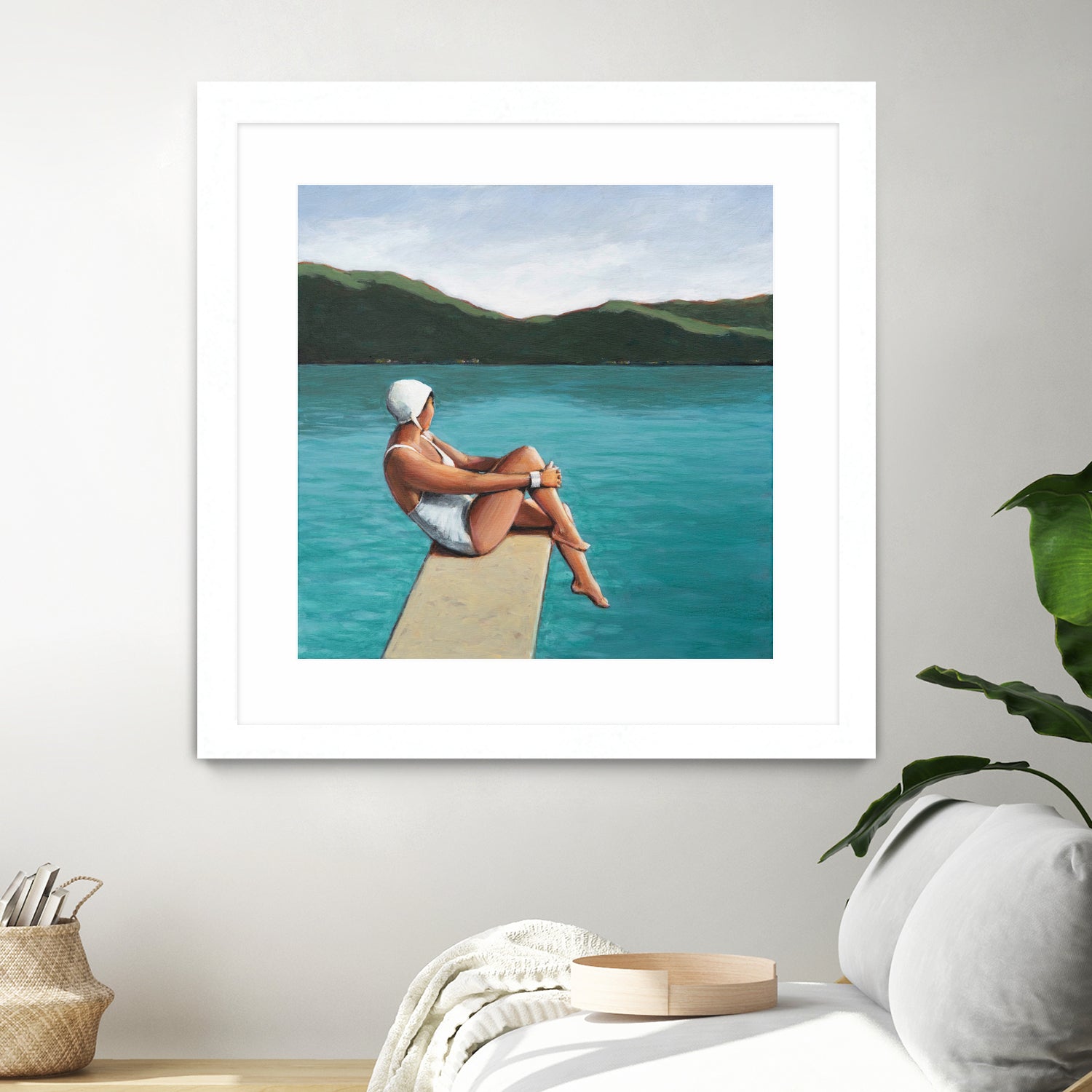 Swimmer At Lake by Sarah Morrissette on GIANT ART - figurative diving board