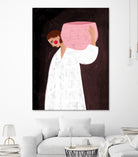 The Woman with the Pink Basket by Bea Muller on GIANT ART - figurative drawing