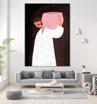 The Woman with the Pink Basket by Bea Muller on GIANT ART - figurative drawing