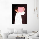 The Woman with the Pink Basket by Bea Muller on GIANT ART - figurative drawing