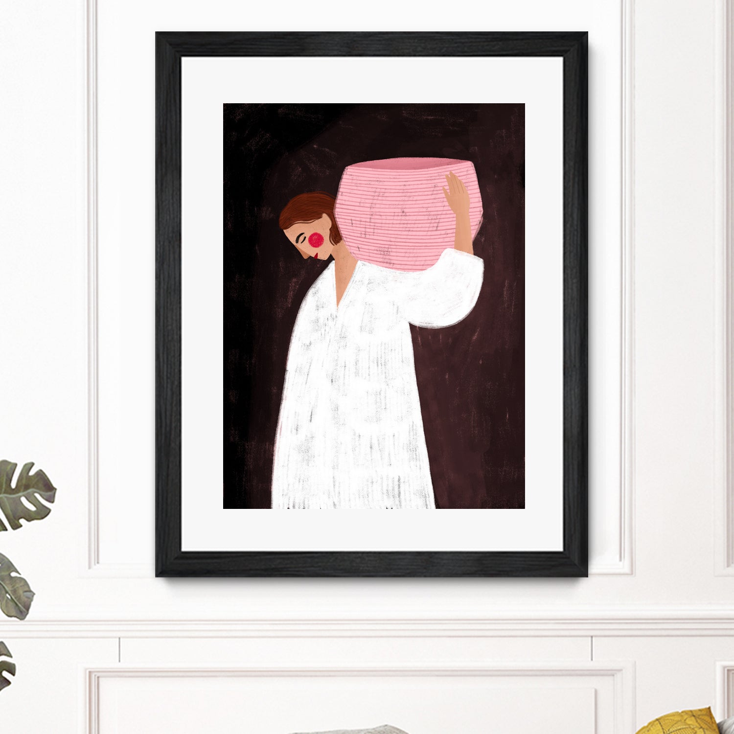 The Woman with the Pink Basket by Bea Muller on GIANT ART - figurative drawing