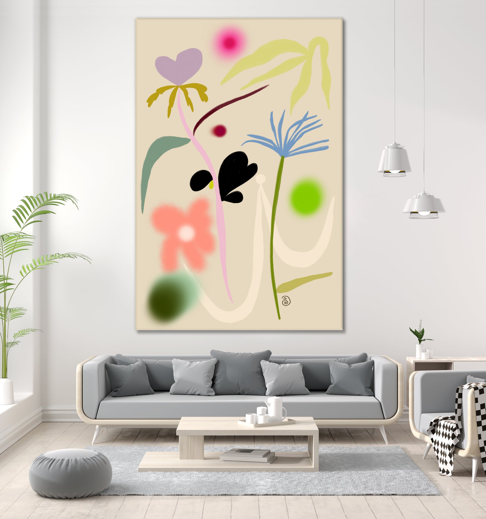 QUIET FLOWERS DANCE by Sandra Poliakov on GIANT ART - flowers and plants drawing