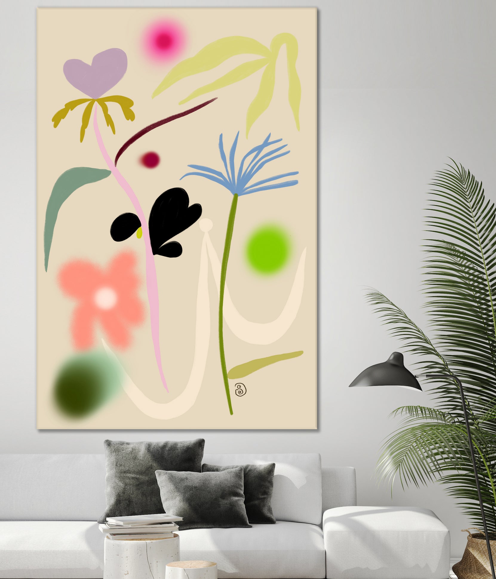 QUIET FLOWERS DANCE by Sandra Poliakov on GIANT ART - flowers and plants drawing