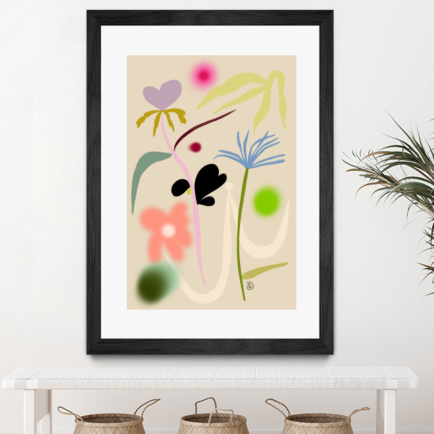 QUIET FLOWERS DANCE by Sandra Poliakov on GIANT ART - flowers and plants drawing