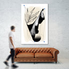 Which Came First by Jilli Darling  on GIANT ART - abstract abstract, bold, white, grey, gray, calm, painting, print,  wallart,  wall art,  energetic, colourful, graphic print, illustration, soft, brush strokes, cute, prints, home decor, beige, black, drawing