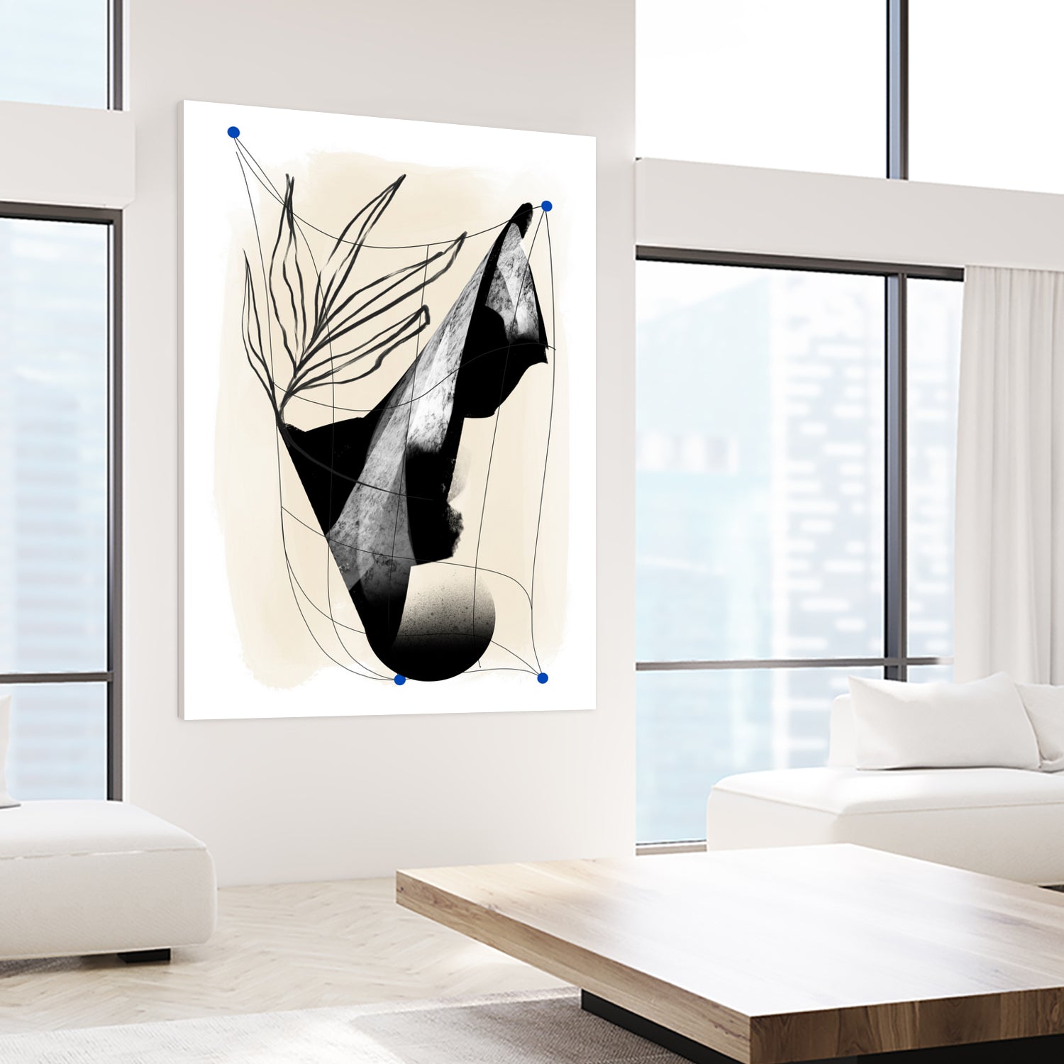 Which Came First by Jilli Darling  on GIANT ART - abstract abstract, bold, white, grey, gray, calm, painting, print,  wallart,  wall art,  energetic, colourful, graphic print, illustration, soft, brush strokes, cute, prints, home decor, beige, black, drawing