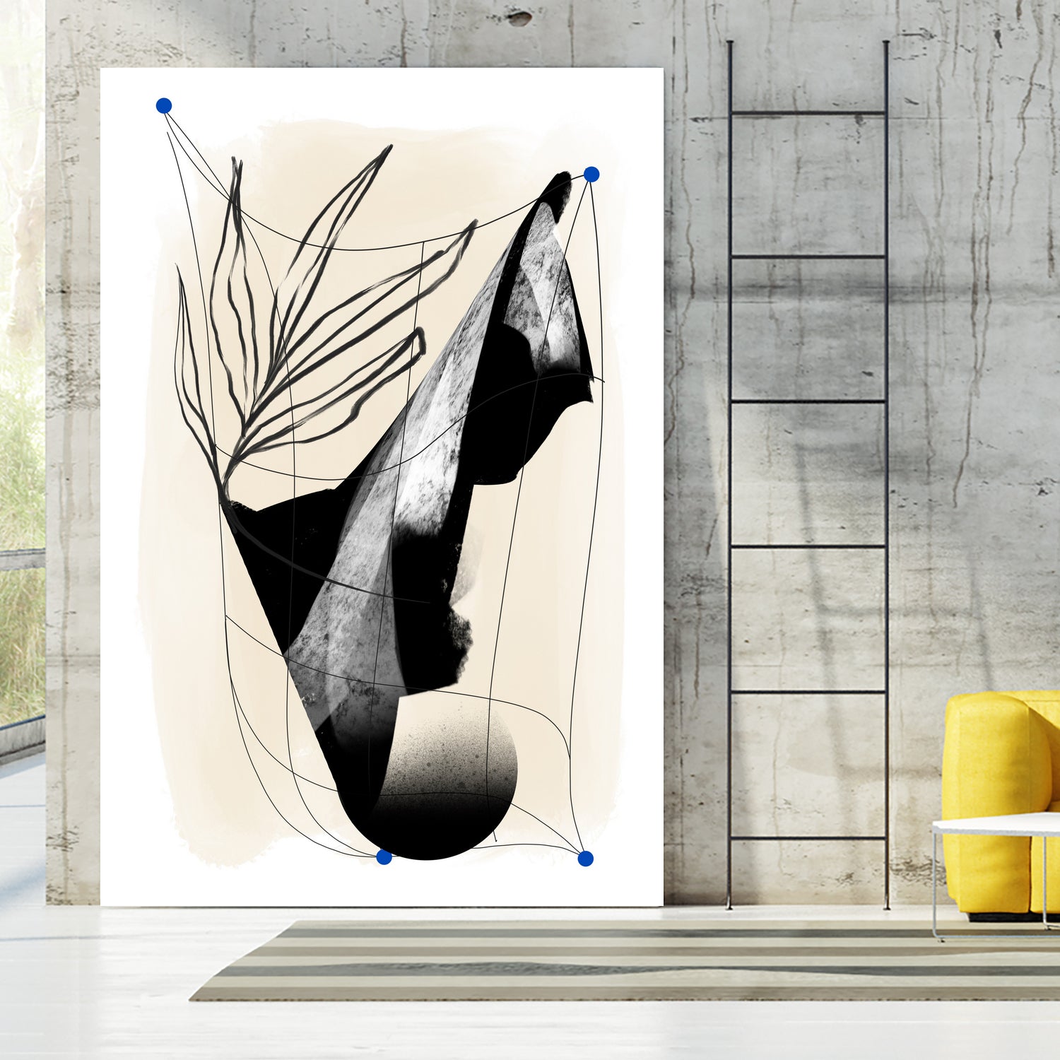 Which Came First by Jilli Darling  on GIANT ART - abstract abstract, bold, white, grey, gray, calm, painting, print,  wallart,  wall art,  energetic, colourful, graphic print, illustration, soft, brush strokes, cute, prints, home decor, beige, black, drawing