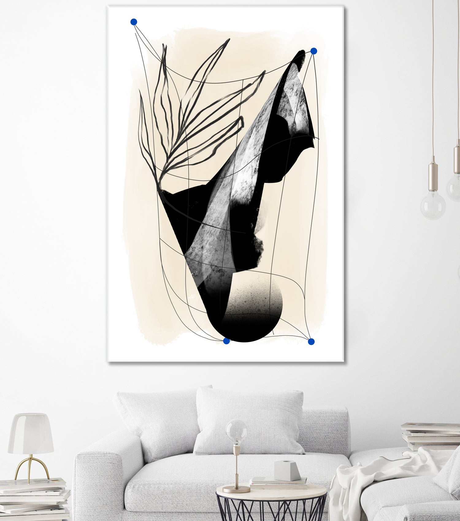 Which Came First by Jilli Darling  on GIANT ART - abstract abstract, bold, white, grey, gray, calm, painting, print,  wallart,  wall art,  energetic, colourful, graphic print, illustration, soft, brush strokes, cute, prints, home decor, beige, black, drawing