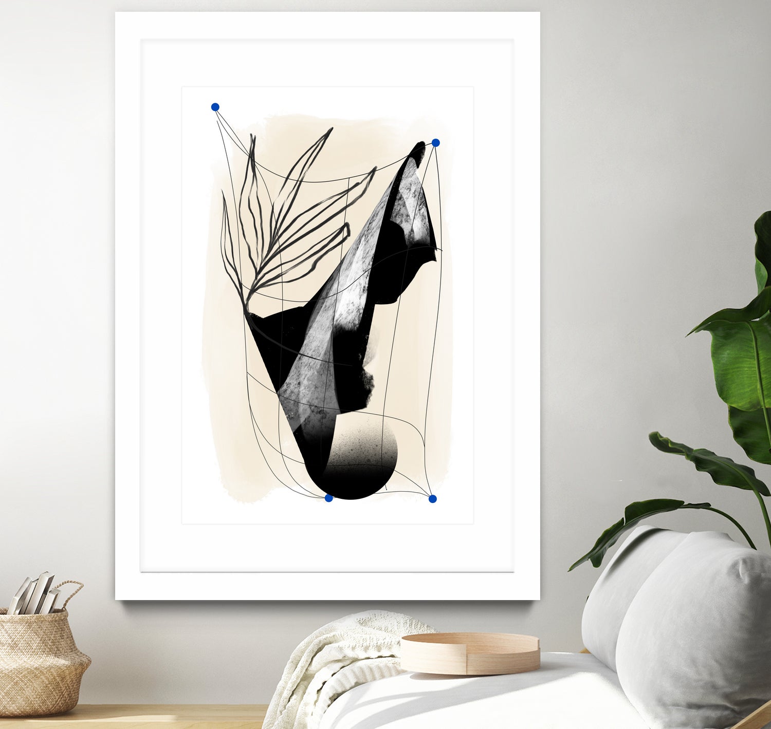 Which Came First by Jilli Darling  on GIANT ART - abstract abstract, bold, white, grey, gray, calm, painting, print,  wallart,  wall art,  energetic, colourful, graphic print, illustration, soft, brush strokes, cute, prints, home decor, beige, black, drawing