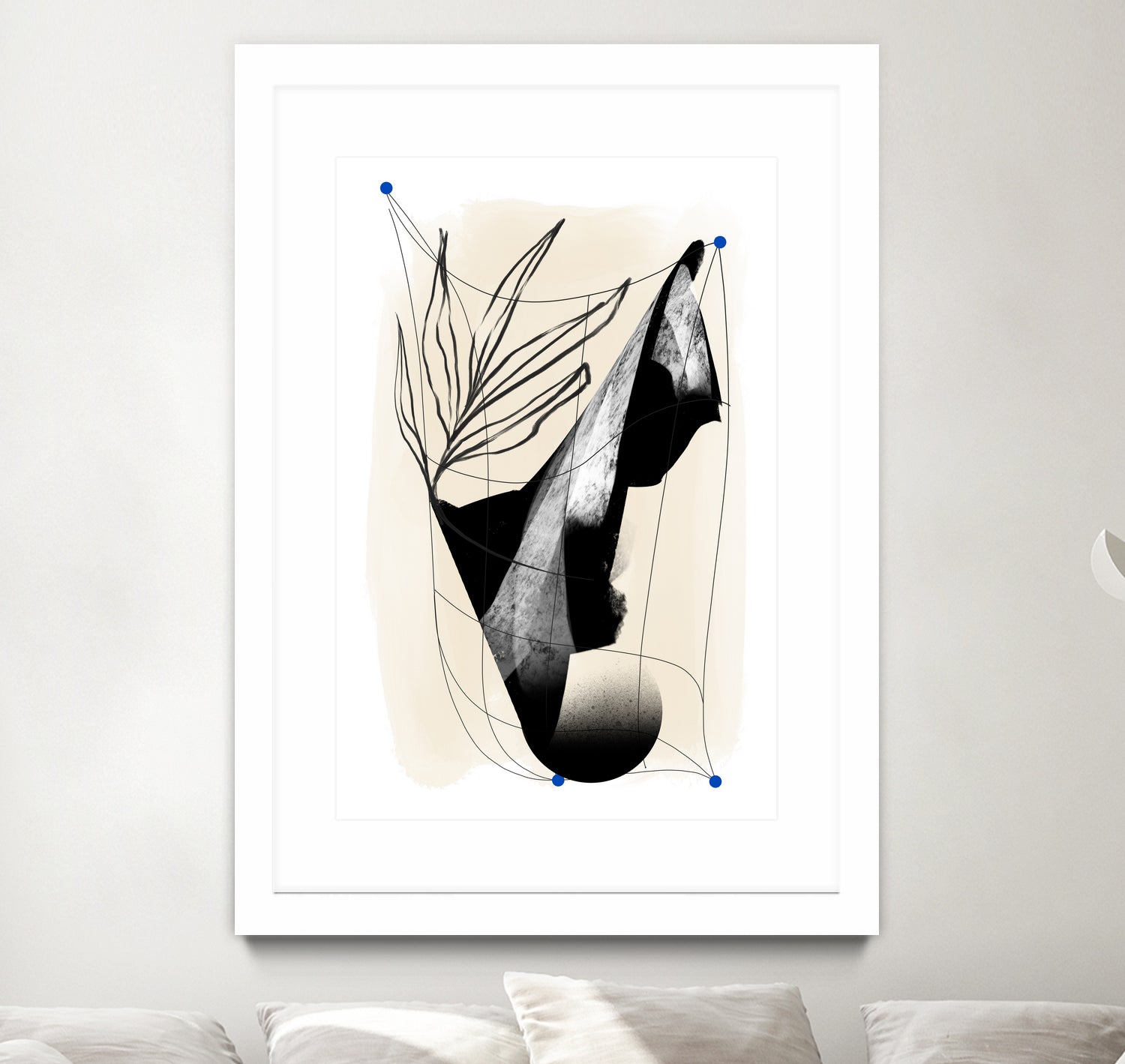 Which Came First by Jilli Darling  on GIANT ART - abstract abstract, bold, white, grey, gray, calm, painting, print,  wallart,  wall art,  energetic, colourful, graphic print, illustration, soft, brush strokes, cute, prints, home decor, beige, black, drawing