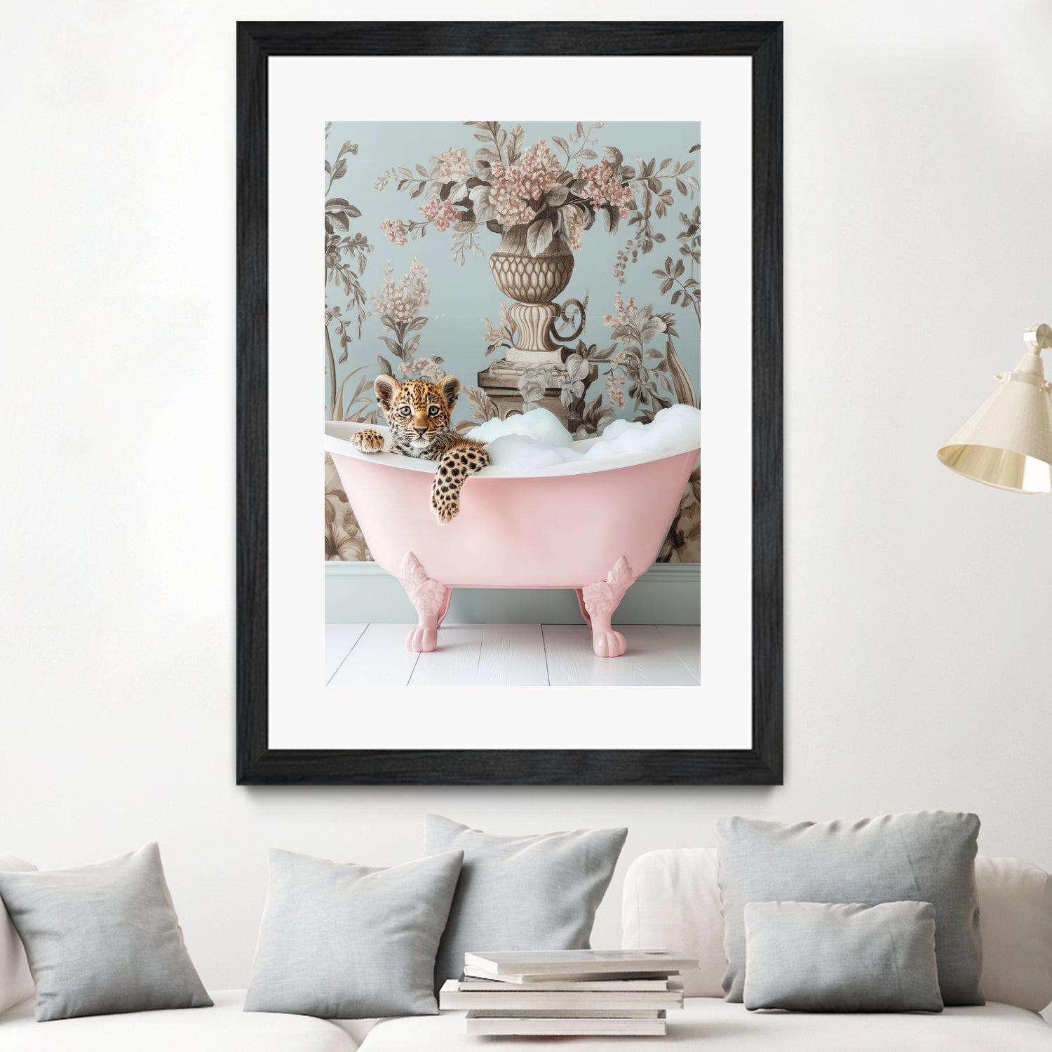 Leoparda Pink Bubble Bath by Niky Rahner on GIANT ART - botanical rahner