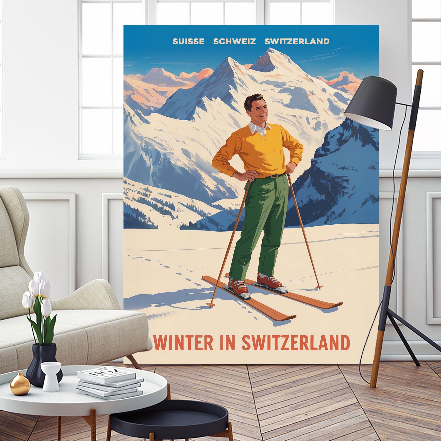Swiss Alpine Bliss by Andreas Magnusson on GIANT ART - places vintage travel poster