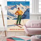 Swiss Alpine Bliss by Andreas Magnusson on GIANT ART - places vintage travel poster