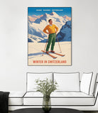 Swiss Alpine Bliss by Andreas Magnusson on GIANT ART - places vintage travel poster