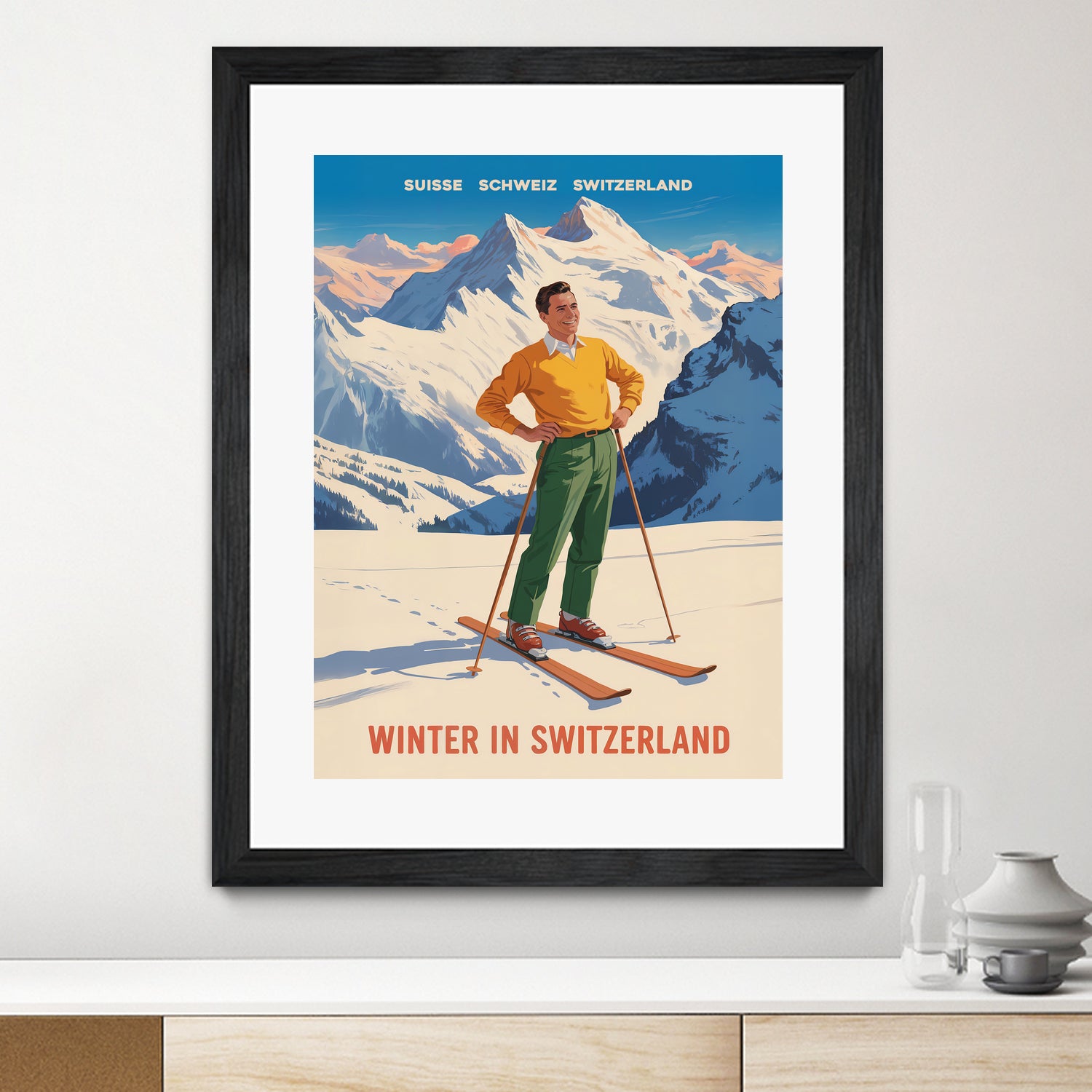 Swiss Alpine Bliss by Andreas Magnusson on GIANT ART - places vintage travel poster