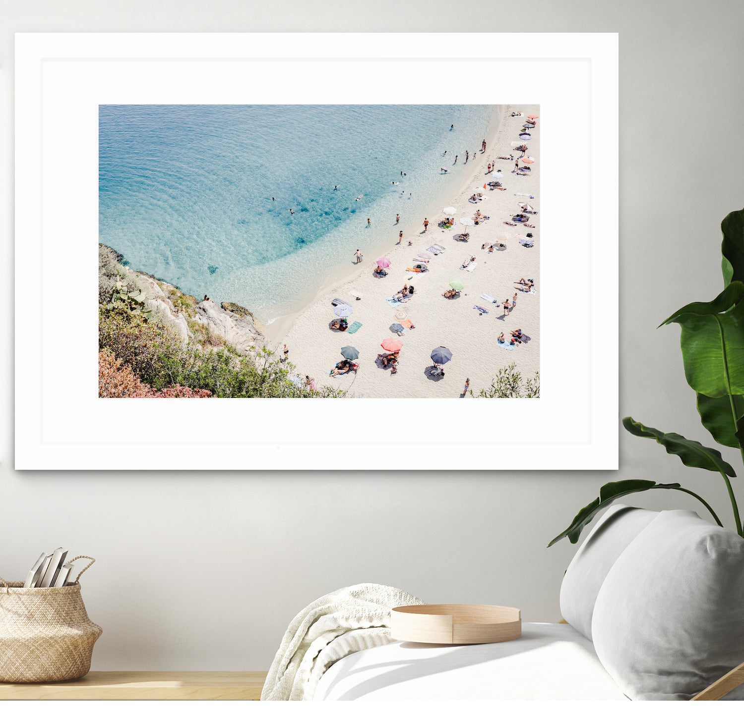 Tropea beach in Italy by Photolovers on GIANT ART - umbrella photography umbrella