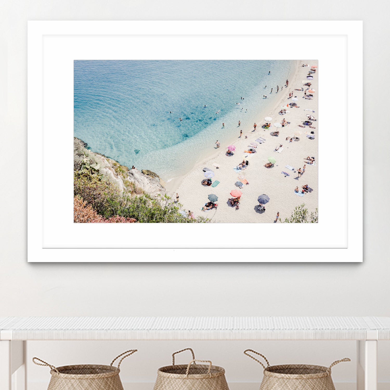 Tropea beach in Italy by Photolovers on GIANT ART - umbrella photography umbrella