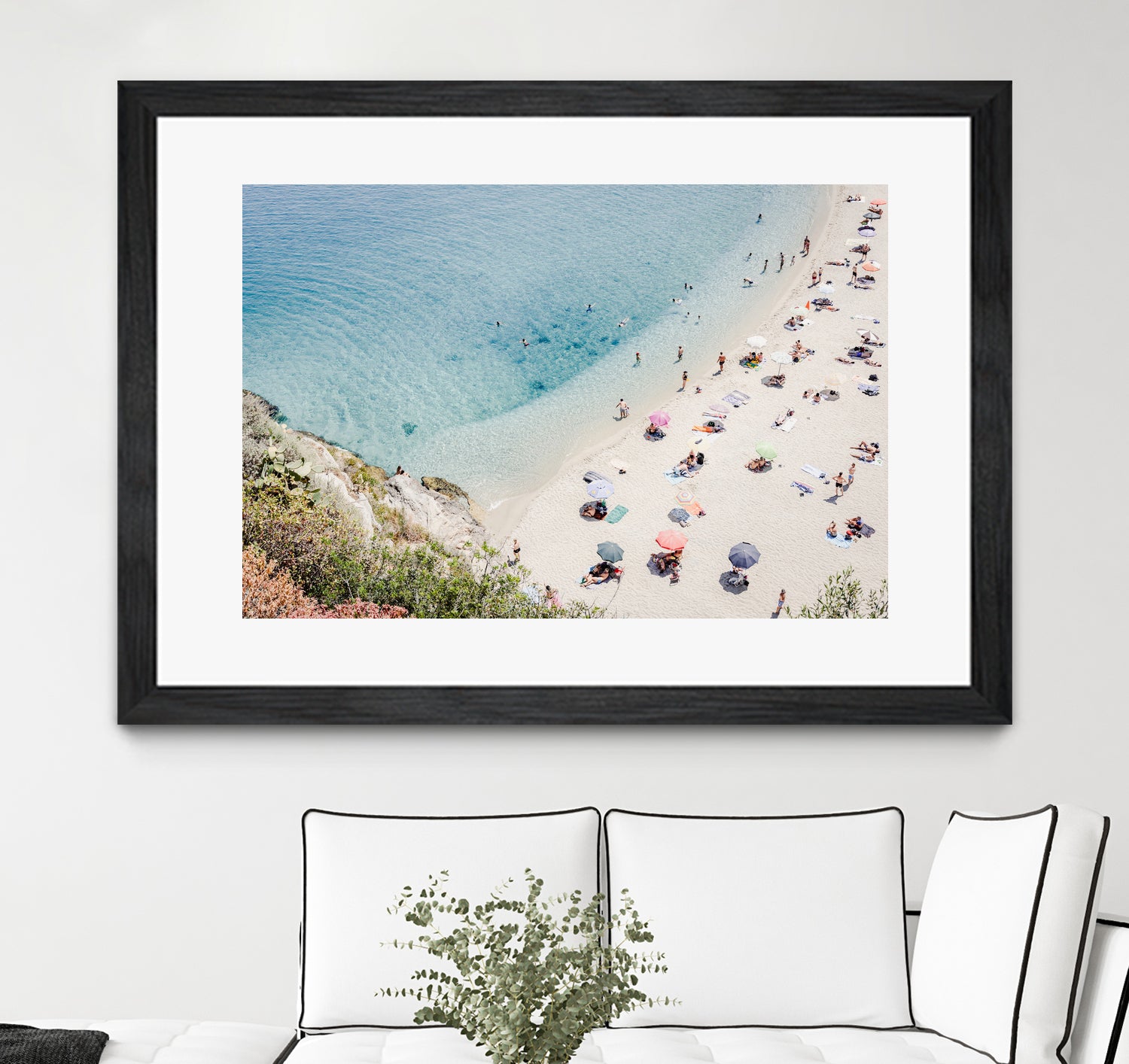 Tropea beach in Italy by Photolovers on GIANT ART - umbrella photography umbrella