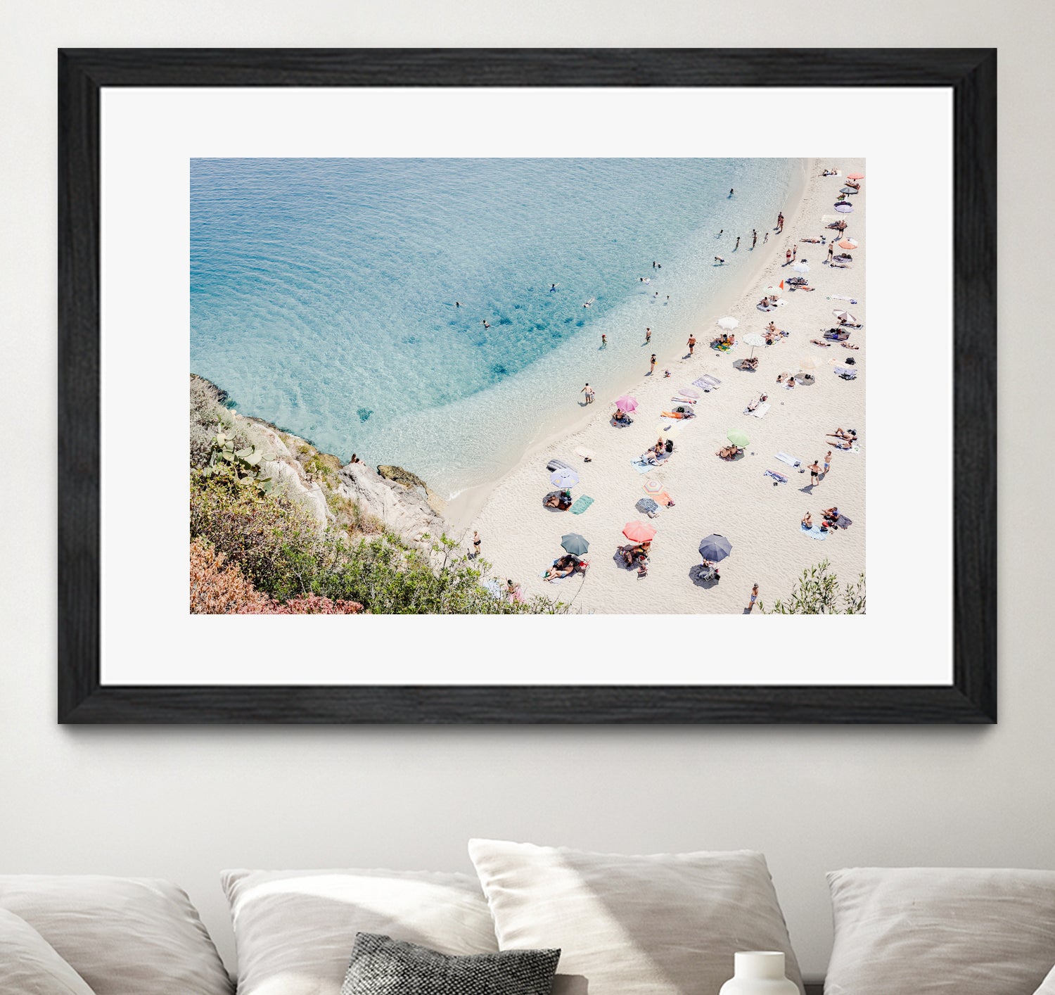Tropea beach in Italy by Photolovers on GIANT ART - umbrella photography umbrella