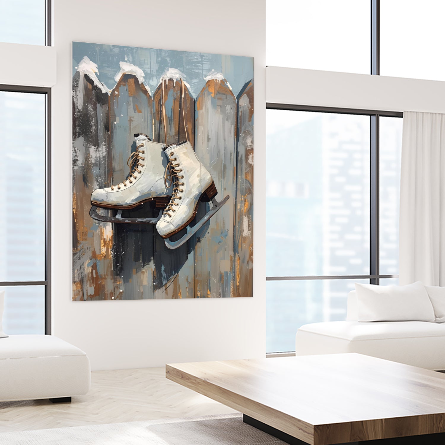 Schlittschuhe am Zaun by Ohkimiko on GIANT ART -  schlittschuhe